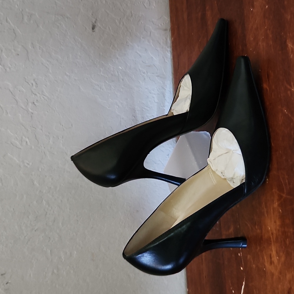 PAOLO CORELLI Black Leather Women's Heels 8M